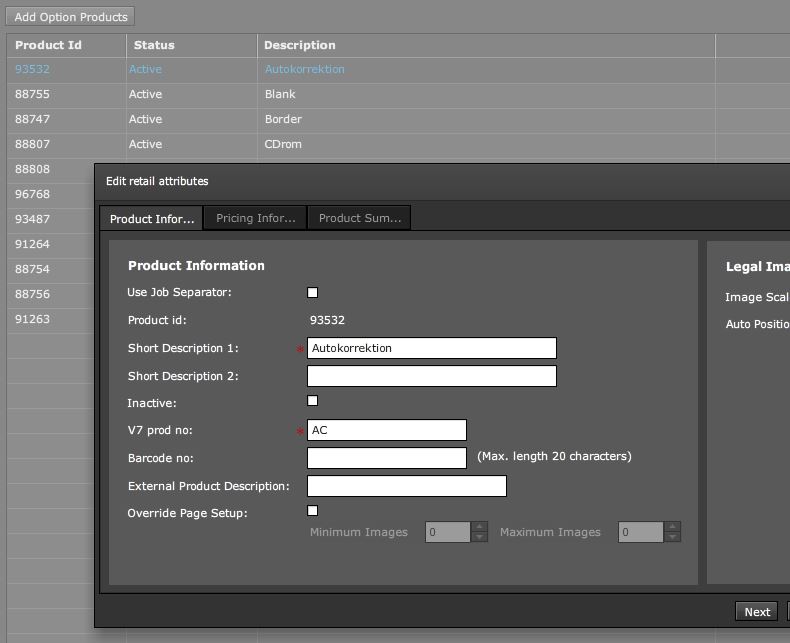 Add on product details