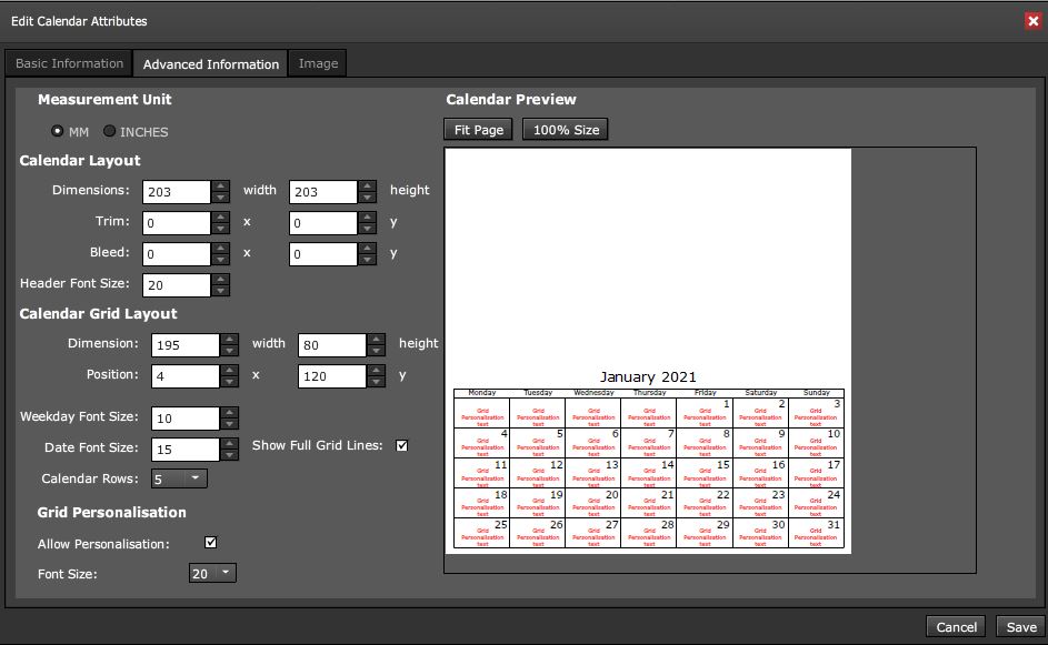 Calender Advanced
