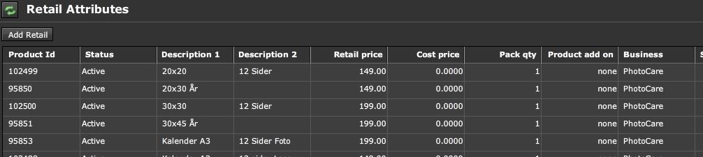Calendar retail
