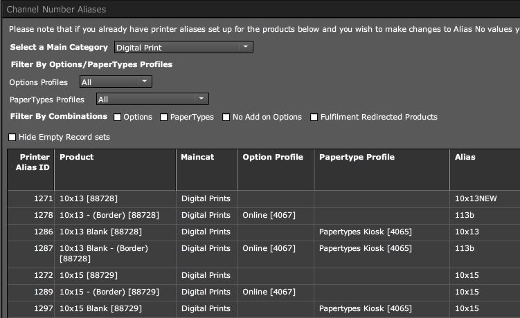 Channel number aliases