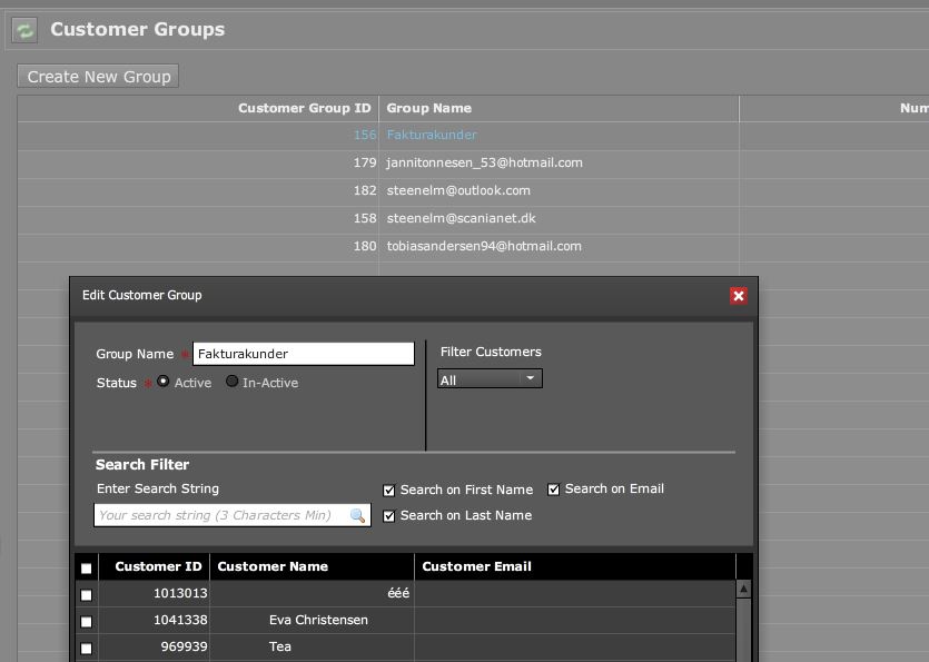 customer groups