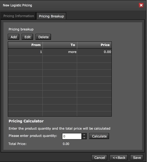 new logistic pricing